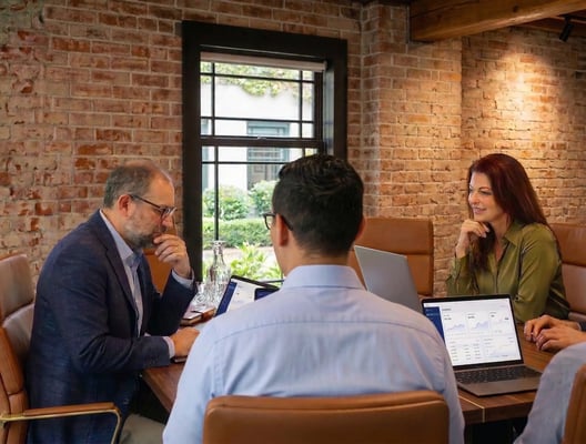 Veterans and public service leaders at a coalition event